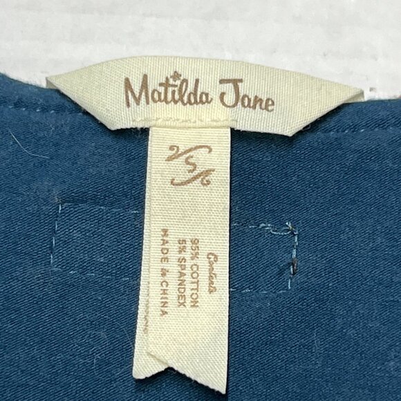 Matilda Jane Dress Womens S Blue Geometric Polka Dot Wrap Ruffle Midi Feminine - Picture 7 of 8